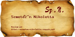 Szmetán Nikoletta névjegykártya