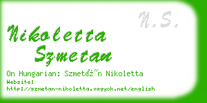 nikoletta szmetan business card